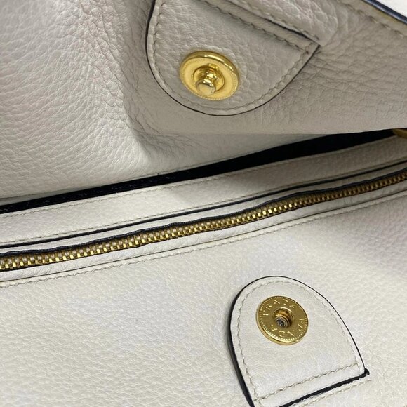 Auth PRADA - Cream Leather Tote Bag - Picture 10 of 16